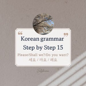 (으)세요/을 까요/을 래요 (Question, Suggestion)