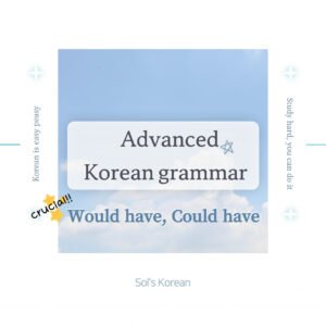 Let’s master “Would have” & “Could have in Korean”! Just memorize this !