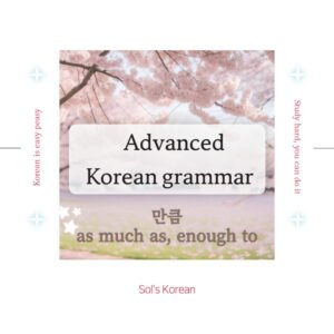 만큼 Grammar: As much As, To the extend
