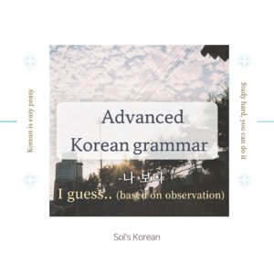 나 보다 Grammar : I Guess…
